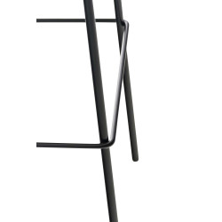 Taburete Hoover en Tela & Base de 4 Patas Crema,Negro