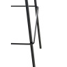 Taburete Hoover en Tela & Base de 4 Patas Crema,Negro