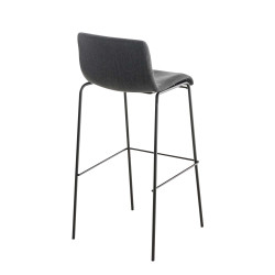 Taburete Hoover en Tela & Base de 4 Patas Gris oscuro,Negro