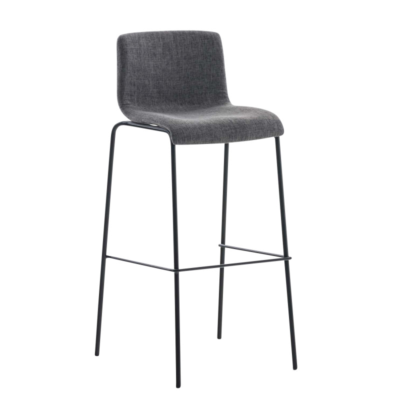 Taburete Hoover en Tela & Base de 4 Patas Gris claro,Negro