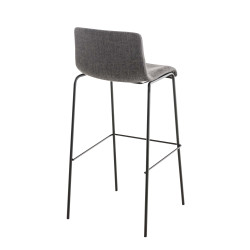 Taburete Hoover en Tela & Base de 4 Patas Gris claro,Negro