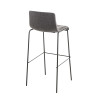 Taburete Hoover en Tela & Base de 4 Patas Gris claro,Negro