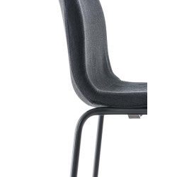Taburete Hoover en Tela & Base de 4 Patas Negro,Negro