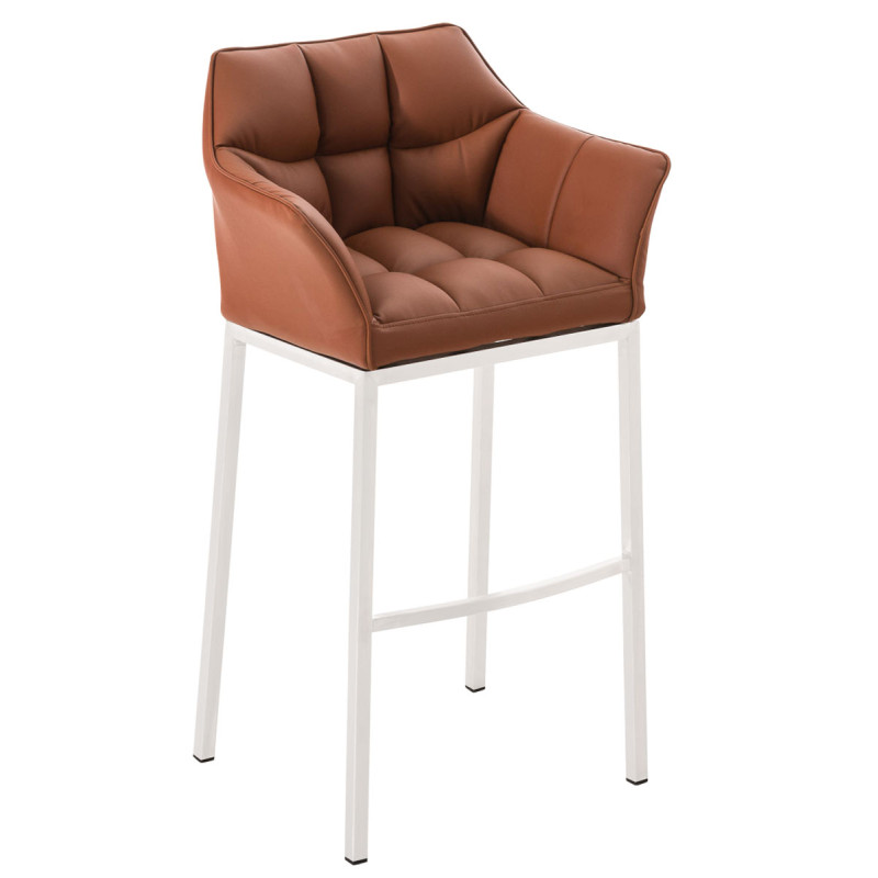 Taburete De Bar Damaso Con Base De 4 Pies Marrón claro,Blanco