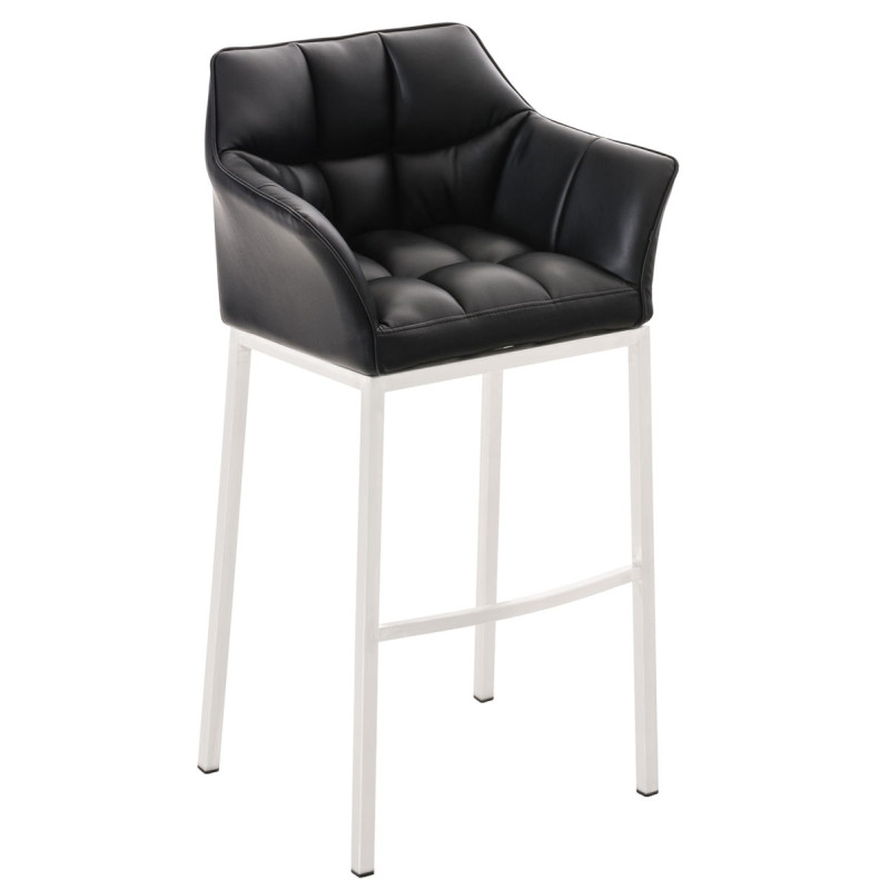Taburete De Bar Damaso Con Base De 4 Pies Negro,Blanco