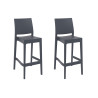Set 2x Taburetes Maya de Exterior Gris oscuro
