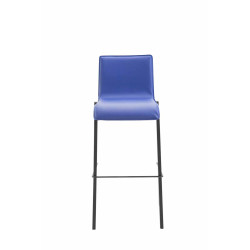 Taburete Kado Square Con Tapizado Liso En Simil Cuero Azul,Negro