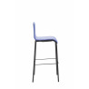 Taburete Kado Square Con Tapizado Liso En Simil Cuero Azul,Negro