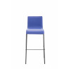 Taburete Kado Rund Con Tapizado Liso En Simil Cuero Azul,Negro