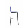 Taburete Kado Rund Con Tapizado Liso En Simil Cuero Azul,Negro
