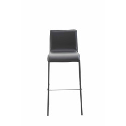 Taburete Kado Rund Con Tapizado Liso En Simil Cuero Negro,Negro