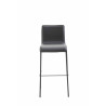 Taburete Kado Rund Con Tapizado Liso En Simil Cuero Negro,Negro
