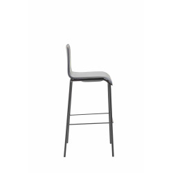 Taburete Kado Rund Con Tapizado Liso En Simil Cuero Negro,Negro