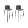 Set 2x Taburete Hoover Tapizado en Tela Gris claro,Negro