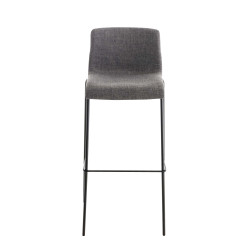 Set 2x Taburete Hoover Tapizado en Tela Gris claro,Negro