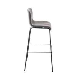 Set 2x Taburete Hoover Tapizado en Tela Gris claro,Negro