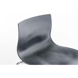 Set 2x Taburete Hoover con Asiento de Plástico & Base de Metal Gris,Cromado