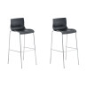 Set 2x Taburete Hoover con Asiento de Plástico & Base de Metal Negro,Cromado