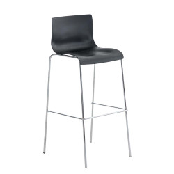 Set 2x Taburete Hoover con Asiento de Plástico & Base de Metal Negro,Cromado