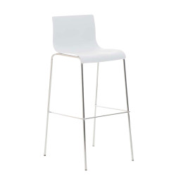 Set 2x Taburete Hoover con Asiento de Plástico & Base de Metal Blanco,Cromado