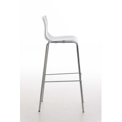 Set 2x Taburete Hoover con Asiento de Plástico & Base de Metal Blanco,Cromado