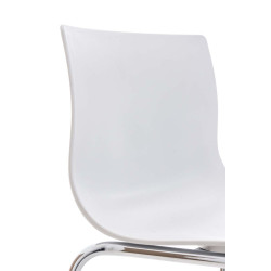 Set 2x Taburete Hoover con Asiento de Plástico & Base de Metal Blanco,Cromado