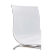 Set 2x Taburete Hoover con Asiento de Plástico & Base de Metal Blanco,Cromado