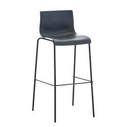 Set 2x Taburete Hoover con Asiento de Plástico & Base de Metal Gris,Negro