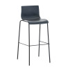 Set 2x Taburete Hoover con Asiento de Plástico & Base de Metal Gris,Negro