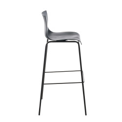 Set 2x Taburete Hoover con Asiento de Plástico & Base de Metal Gris,Negro