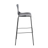 Set 2x Taburete Hoover con Asiento de Plástico & Base de Metal Gris,Negro