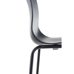 Set 2x Taburete Hoover con Asiento de Plástico & Base de Metal Gris,Negro