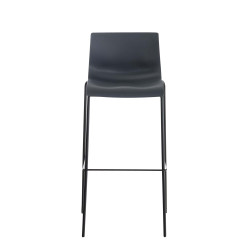 Set 2x Taburete Hoover con Asiento de Plástico & Base de Metal Gris,Negro