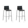 Set 2x Taburete Hoover con Asiento de Plástico & Base de Metal Negro,Negro