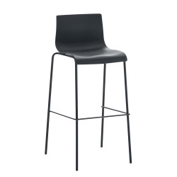 Set 2x Taburete Hoover con Asiento de Plástico & Base de Metal Negro,Negro