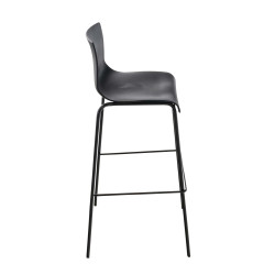 Set 2x Taburete Hoover con Asiento de Plástico & Base de Metal Negro,Negro