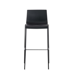 Set 2x Taburete Hoover con Asiento de Plástico & Base de Metal Negro,Negro
