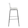 Set 2x Taburete Hoover con Asiento de Plástico & Base de Metal Blanco,Negro