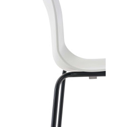 Set 2x Taburete Hoover con Asiento de Plástico & Base de Metal Blanco,Negro