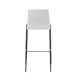 Set 2x Taburete Hoover con Asiento de Plástico & Base de Metal Blanco,Negro