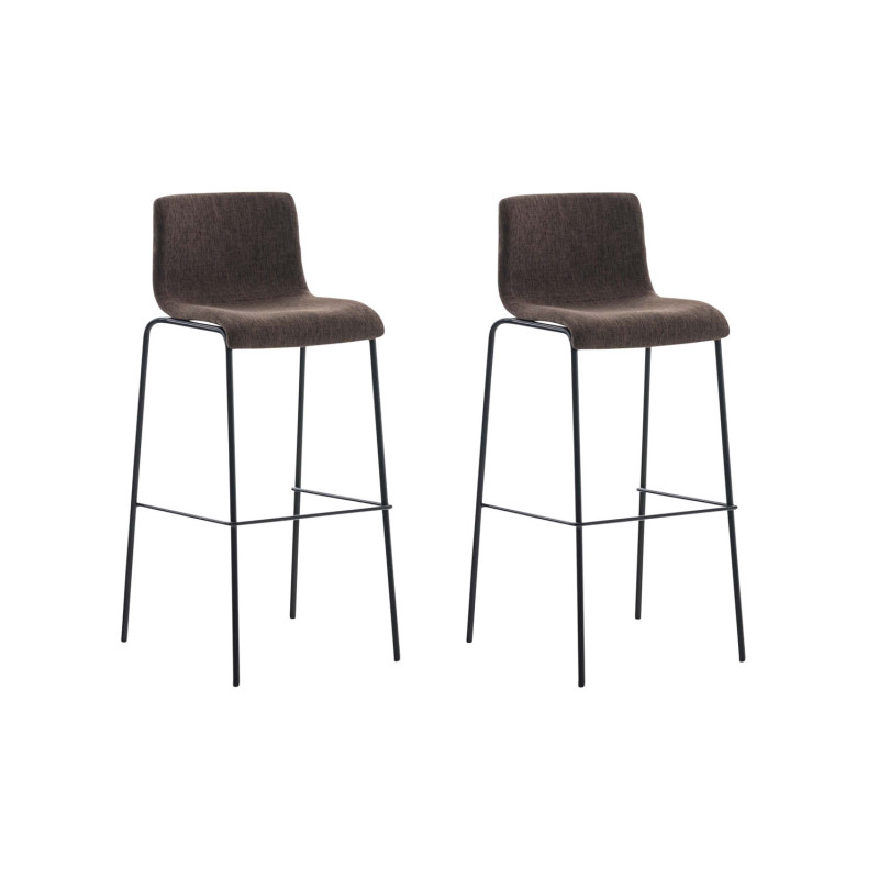 Set 2x Taburete Hoover Tapizado en Tela Marrón,Negro