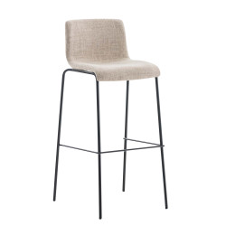 Set 2x Taburete Hoover Tapizado en Tela Crema,Negro
