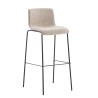 Set 2x Taburete Hoover Tapizado en Tela Crema,Negro