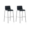 Set 2x Taburete Hoover Tapizado en Tela Negro,Negro