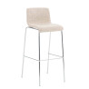 Set 2x Taburete Hoover Tapizado en Tela Crema,Cromado