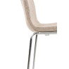 Set 2x Taburete Hoover Tapizado en Tela Crema,Cromado