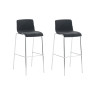Set 2x Taburete Hoover Tapizado en Tela Gris oscuro,Cromado
