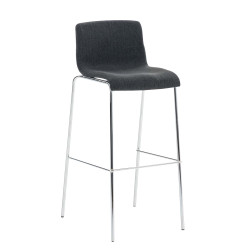 Set 2x Taburete Hoover Tapizado en Tela Gris oscuro,Cromado