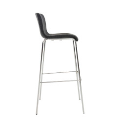 Set 2x Taburete Hoover Tapizado en Tela Gris oscuro,Cromado