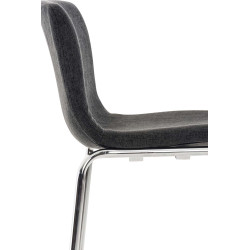 Set 2x Taburete Hoover Tapizado en Tela Gris oscuro,Cromado